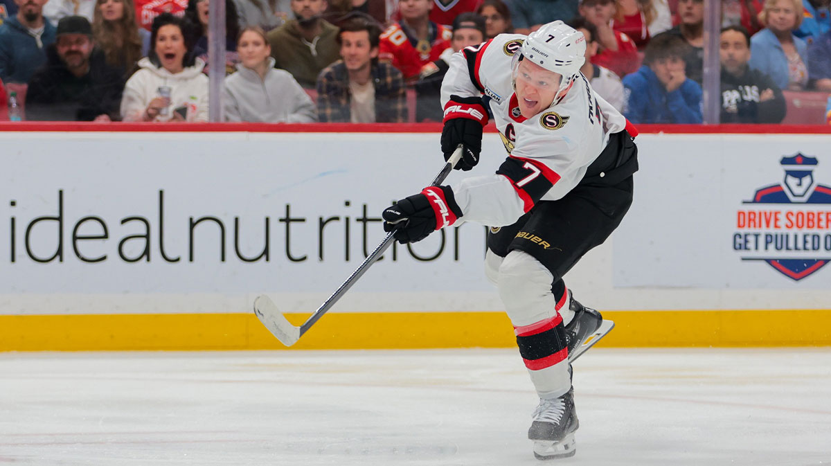 San jose sharks ottawa senators brady tkachuk henry thrun