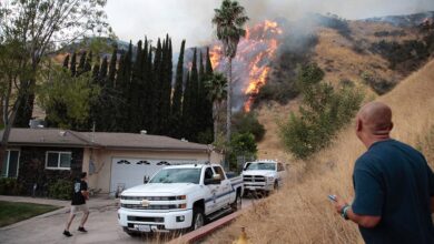 A second wind whipped wildfire is burning out of control in the los angeles area prompting more evacuation orders
