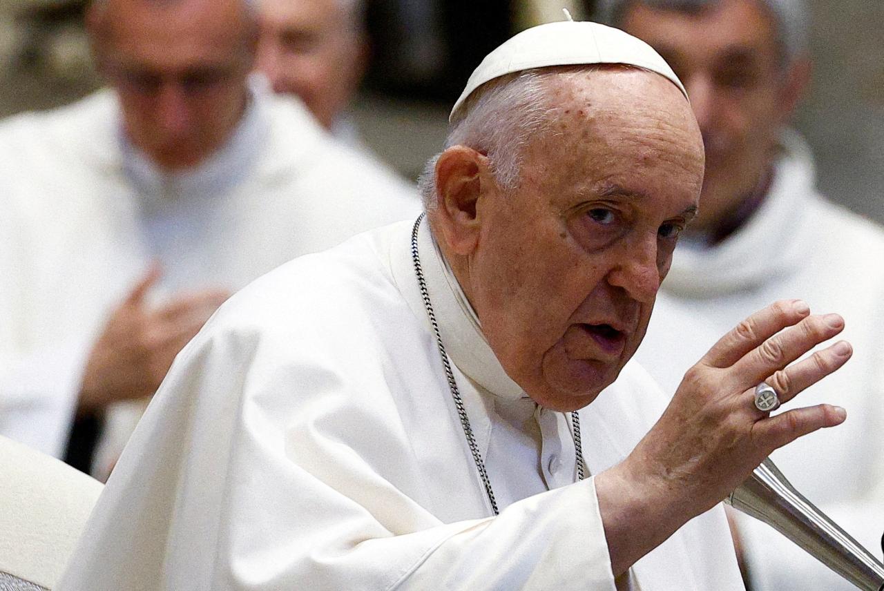 Vatican says new scans show pope has the onset of bilateral pneumonia but remains in good spirits