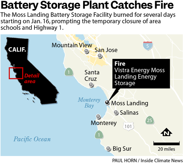 Moss landing battery fire renewable energy industry