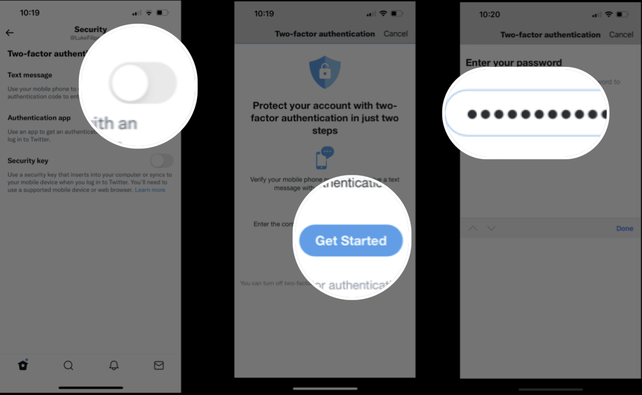 Steps to set up app based 2fa on twitter