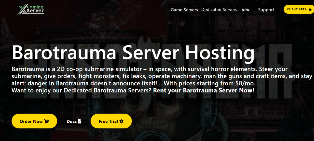Best barotrauma server hosting options