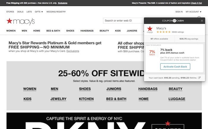Browser extensions online shopping coupons
