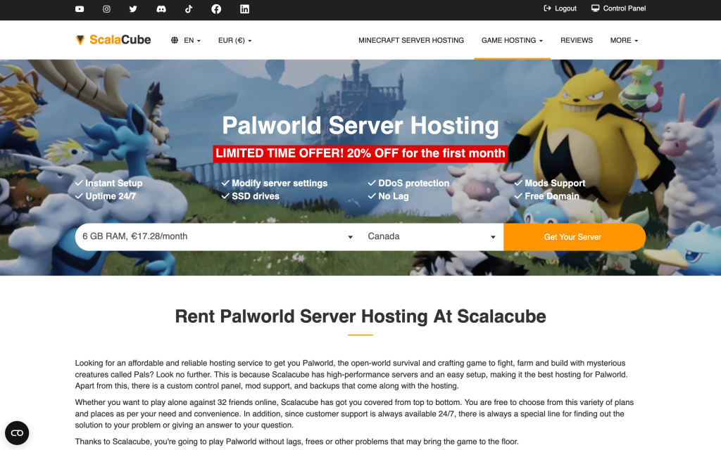 Best palworld server hosting providers