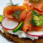 Salmon tartine smoked avocado red recipe onion