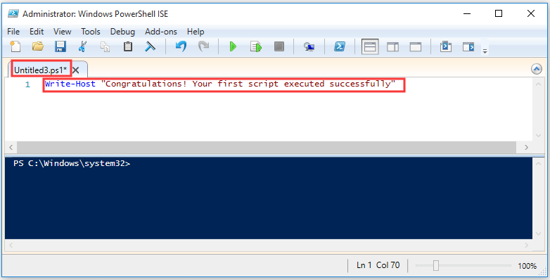 Create and run powershell scripts