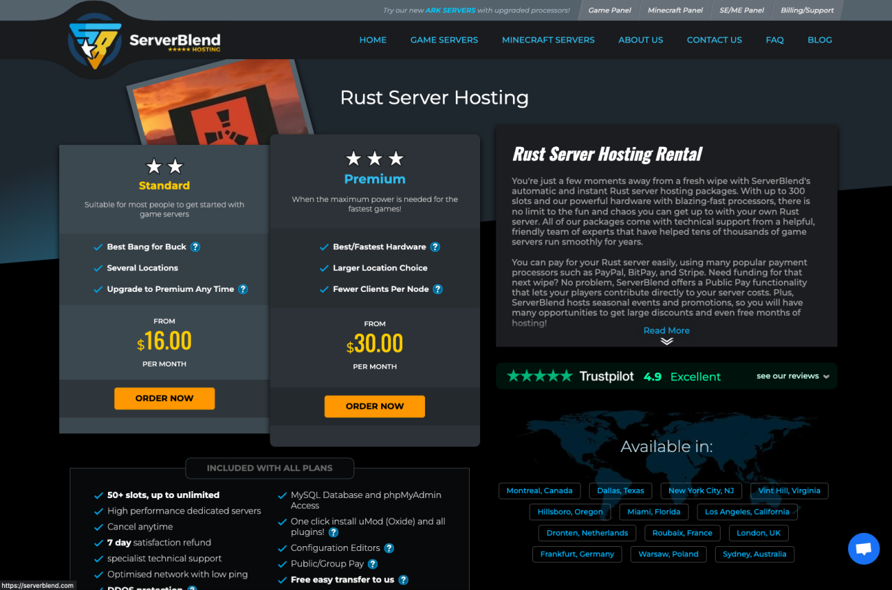 Best rust server hosting