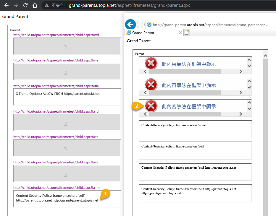 Csp frame ancestors configuration