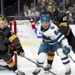 Macklin celebrini and san jose sharks beat lose to vegas golden knights