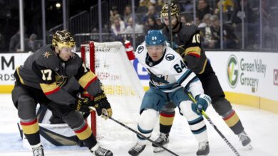 Macklin celebrini and san jose sharks beat lose to vegas golden knights